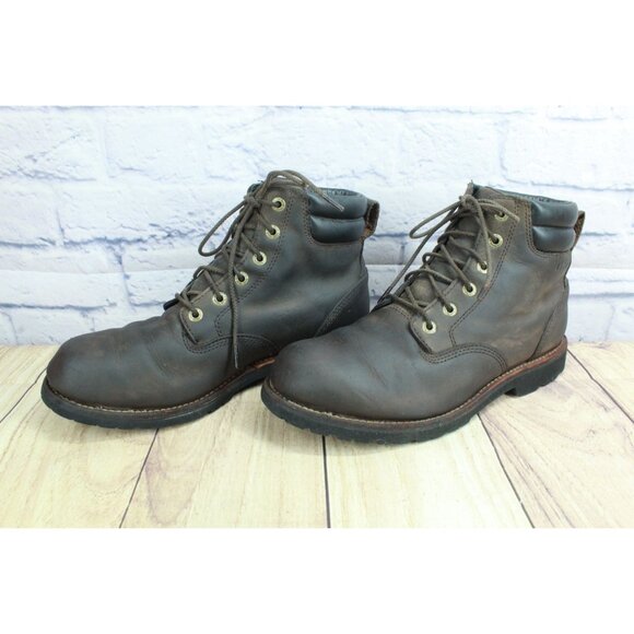 LL Bean Bucksport Boots Work Plain Toe Oiled Leather Brown Size 9.5 M main image 8